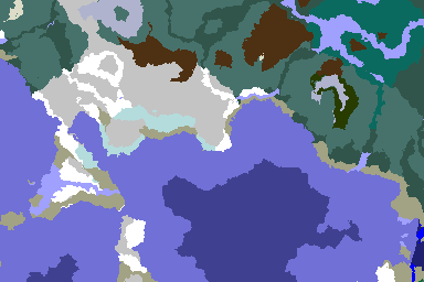 Calculated Java 1.20.6 biome map around coordinates 0, 0 for seed 598134325510167227